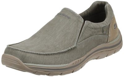 Skechers Men's Expected Avillo Moccasin, Khaki, 11 2W US