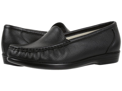 SAS® Simplify Comfort Loafers for Women – Tri-Pad® Comfort System – PU Construction - Supersoft® Black 12 WW - Double Wide (D)