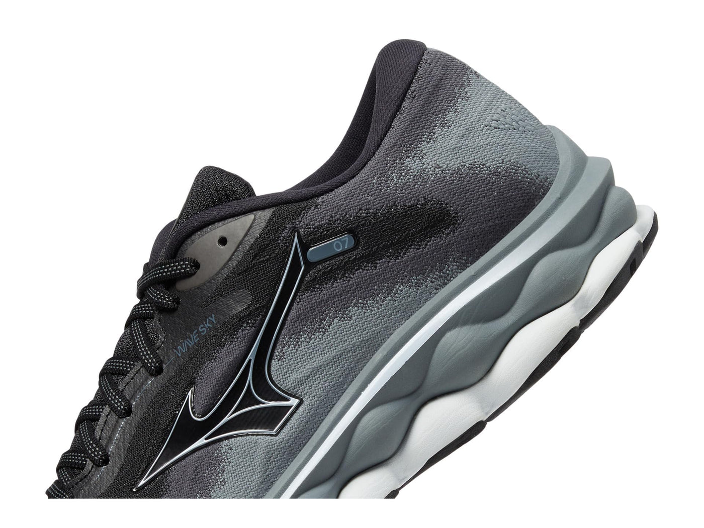 Mizuno Men's Wave Sky 7 Running Shoe, Black-Glacial Ridge, 12