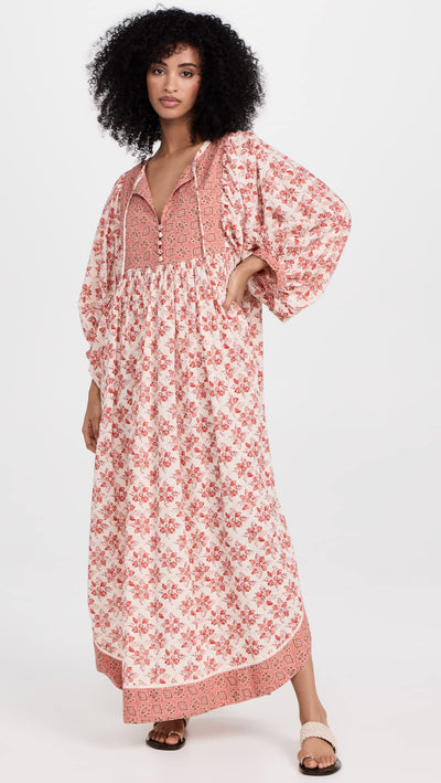 Free People Women's Hazy Maisy Maxi Dress Small Earth Combo