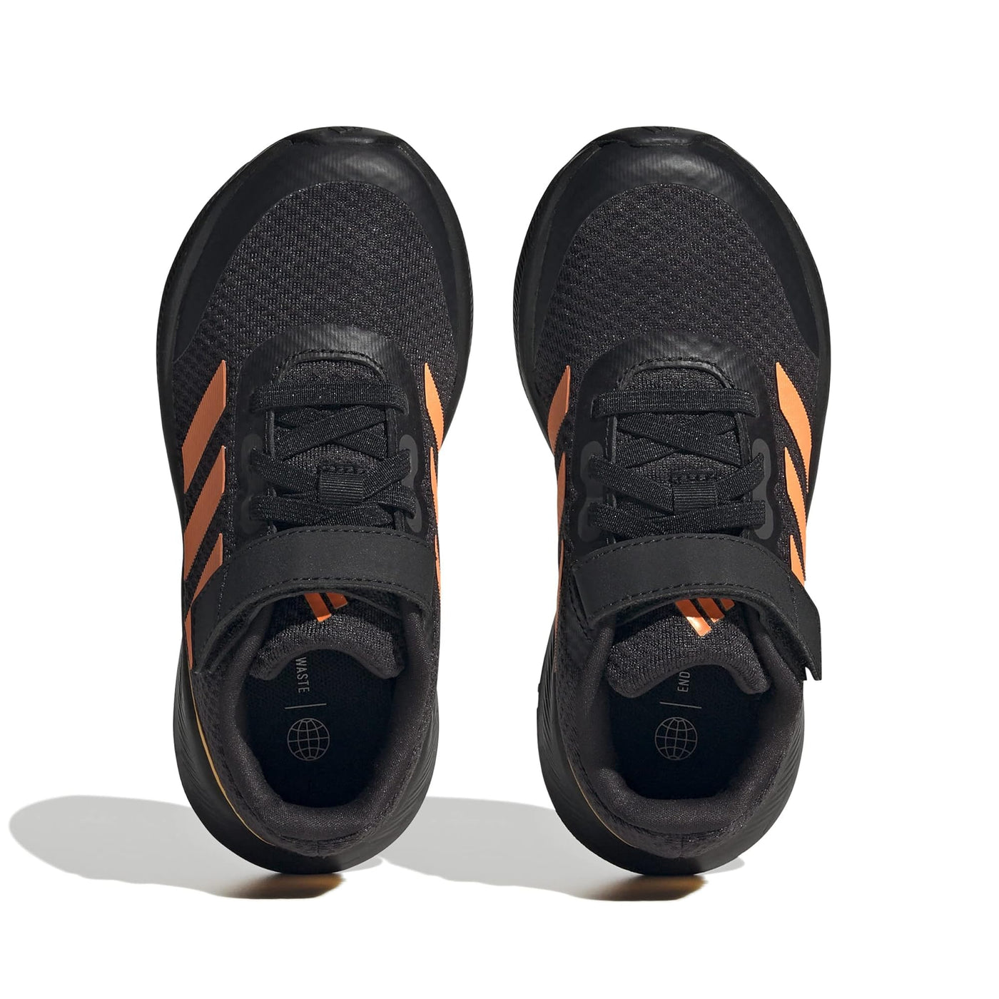 adidas Boy's Run Falcon 3.0 Elastic (Little Kid/Big Kid) Black/Screaming Orange/Solar Gold 4 Big Kid M