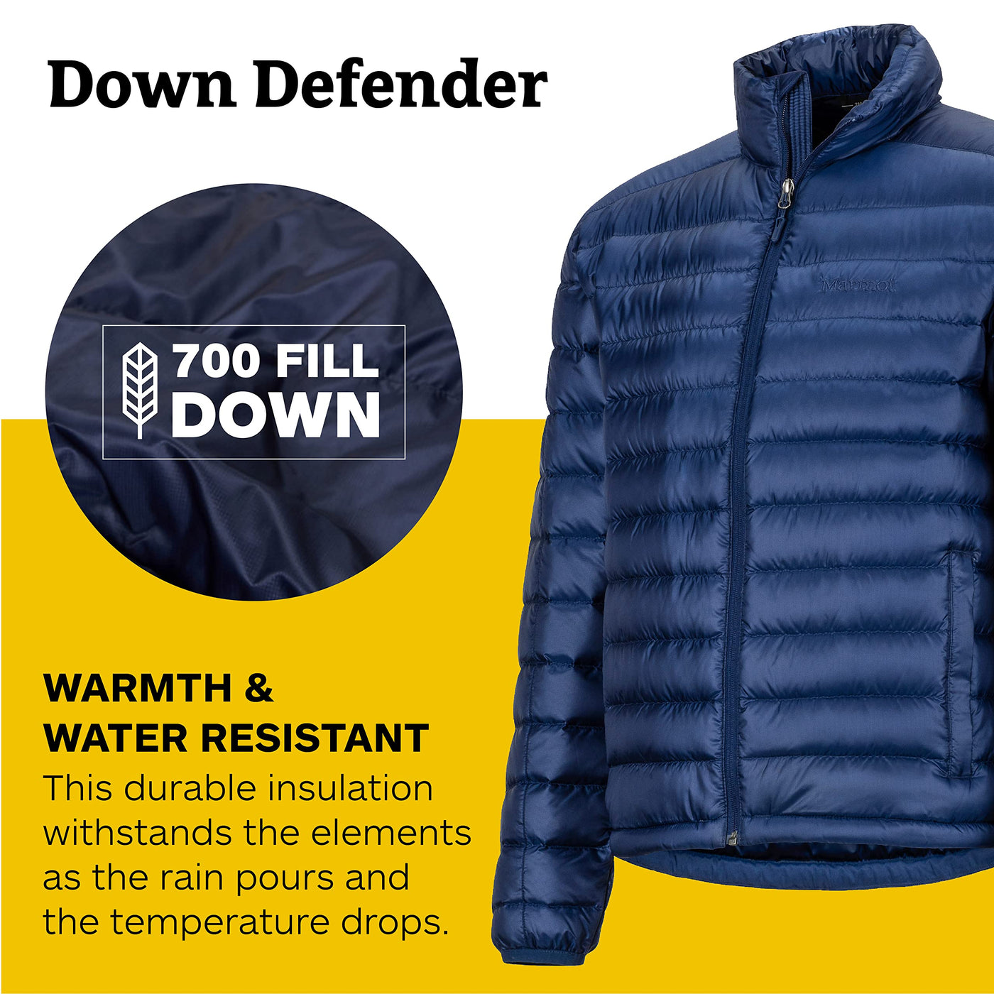 MARMOT Men's Zeus Jacket - 700-Fill Insulated, Water-Resistant, Lightweight Puffer Medium Arctic Navy