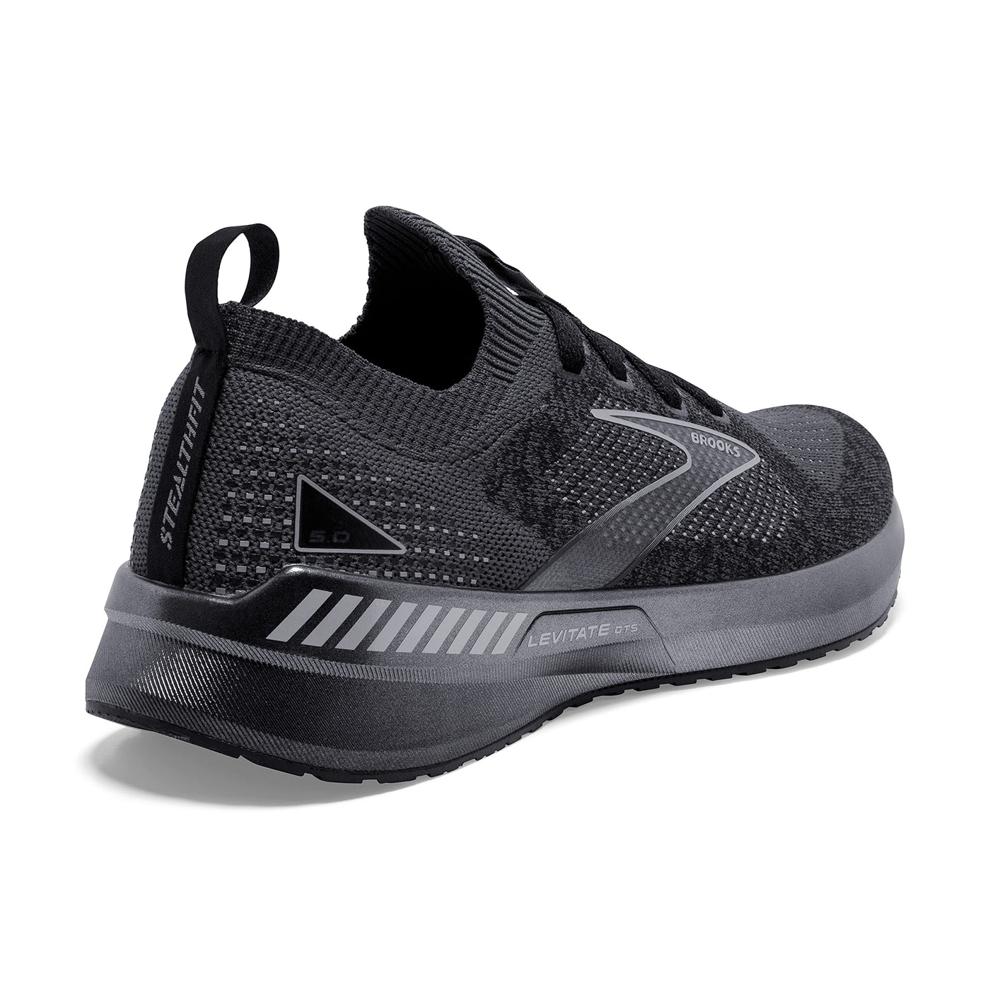 Brooks Men’s Levitate StealthFit GTS 5 Supportive Running Shoe 14 Black/Ebony/Grey