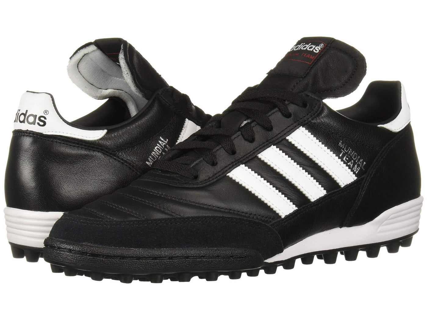 Adidas Men's Mundial Team Soccer Shoes (Black, White - Size 8)