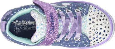 Skechers Unisex-Child Twinkle Toes Sparkle Lite-Unicorn Craze Sneaker Denim/Lavender 13 Little Kid