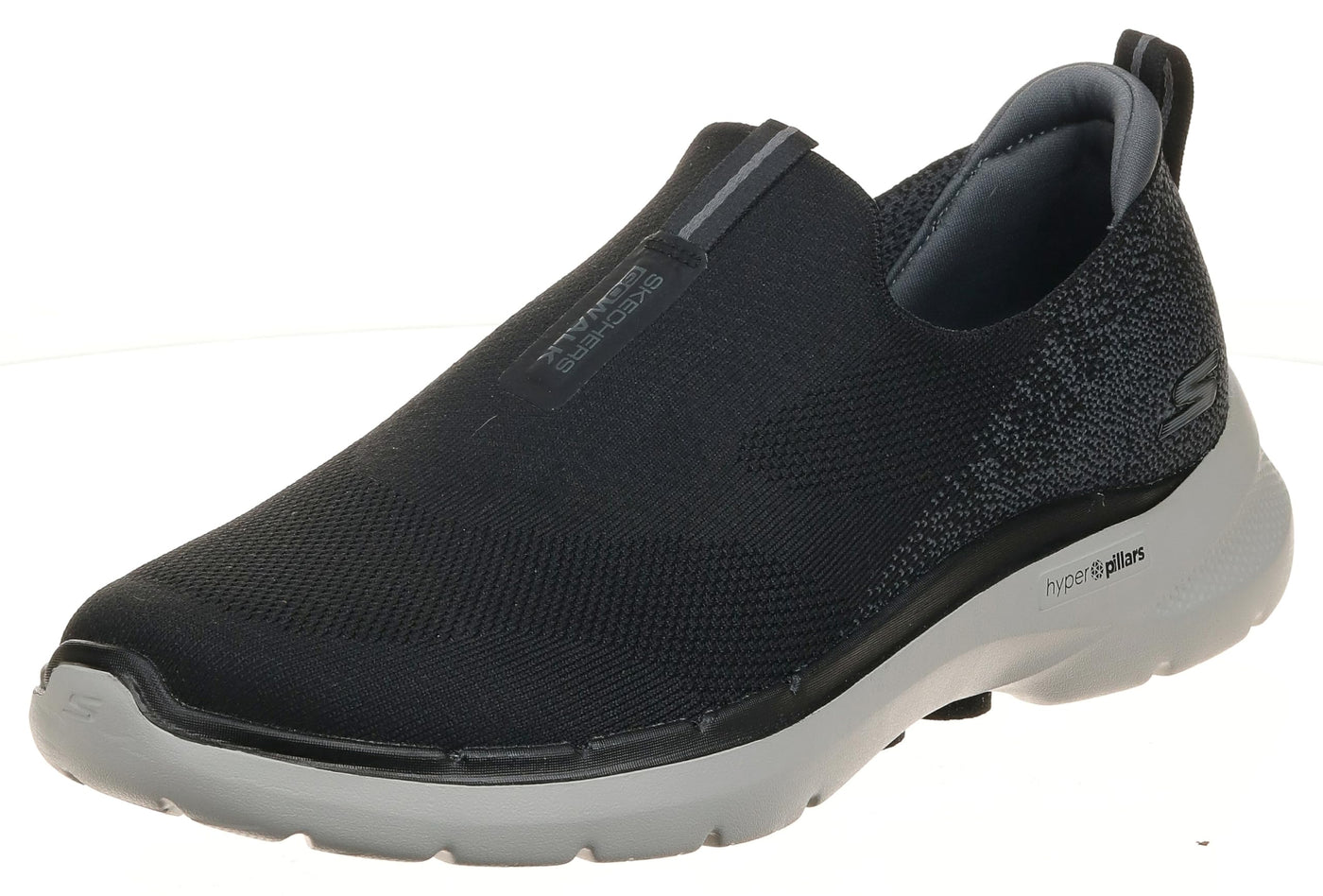 Skechers Men's Gowalk 6-Stretch Fit Slip-On Athletic Performance Walking Shoe, Black/Grey, 16