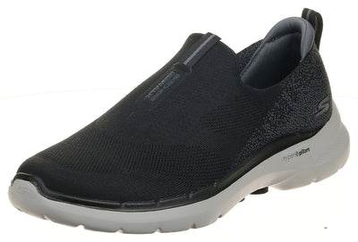 Skechers mens Gowalk 6 - Stretch Fit Slip-on Athletic Performance Walking Shoe, Black/Grey, 10 X-Wide US