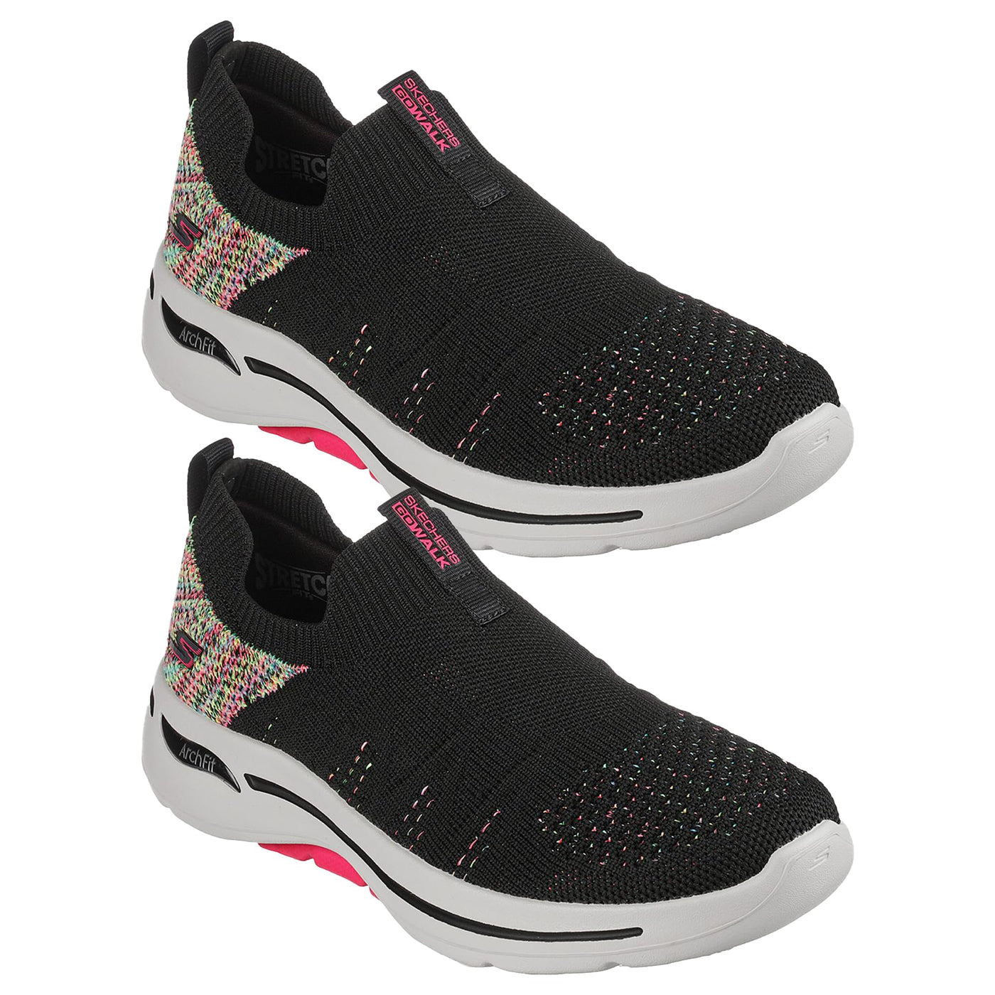 Skechers Performance Go Walk Arch Fit - Fun Times Women's Slip On 10 B(M) US Black-Multi