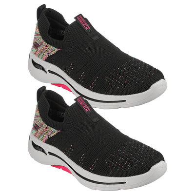 Skechers Performance Go Walk Arch Fit - Fun Times Women's Slip On 10 B(M) US Black-Multi