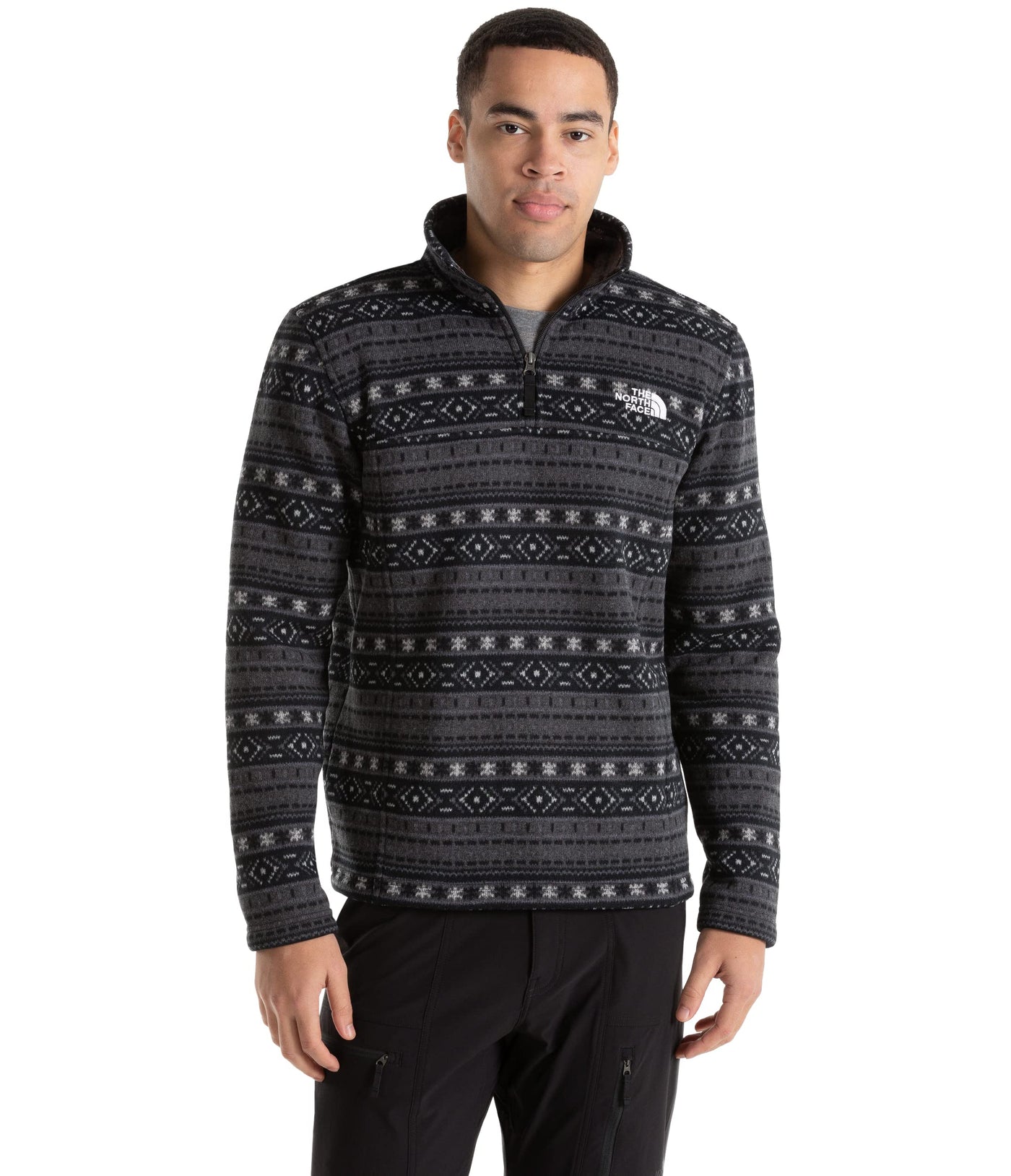 THE NORTH FACE Men's Tsillan ¼ Zip Sweatshirt 3X-Large Tnf Black Fair Isle Print