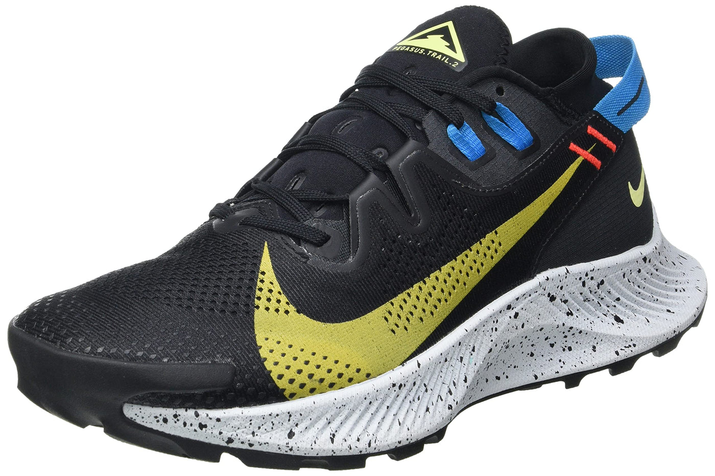 Nike Men's Pegasus Trail 2 Running Shoe, Black/Dark Sulfur-off Noir-chile Red, 7.5