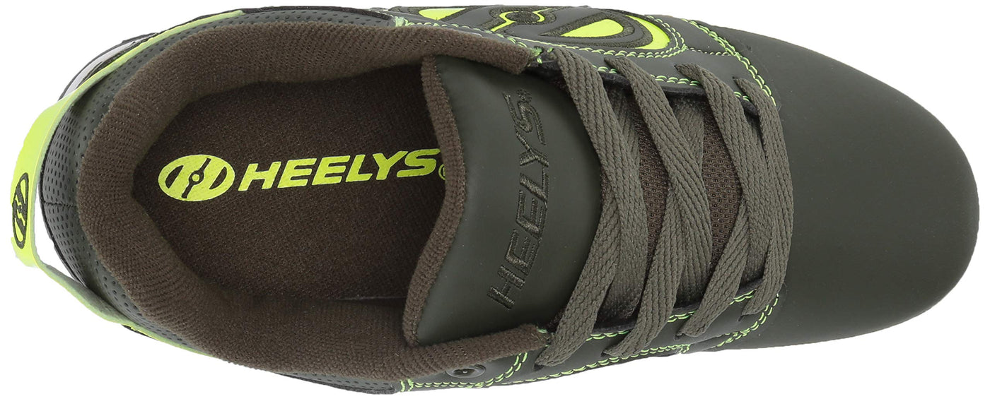 Heelys Girls Voyager Tennis Shoe, Forest Green/Bright Yellow, 6 Little Kid