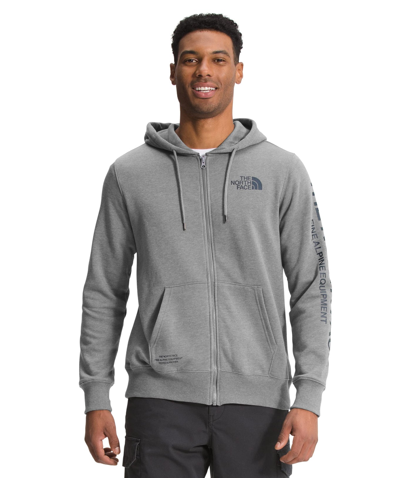 THE NORTH FACE Men's Brand Proud Full Zip Hoodie, TNF Medium Grey Heather, Large