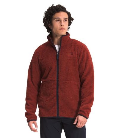 THE NORTH FACE Men's Dunraven Sherpa Full Zip, Brick House Red/Aviator Navy, S