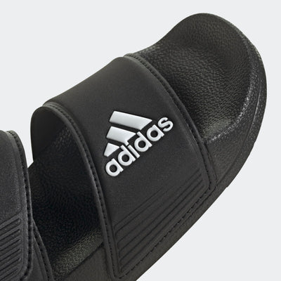 adidas unisex child Adilette Sandal, Core Black/White/Core Black, 5 Big Kid US