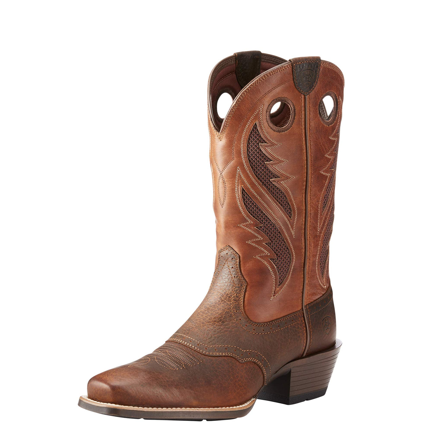 Ariat Men's Solado Venttek Western Boot 7.5 Brown Oiled Rowdy/Two Tone Tan