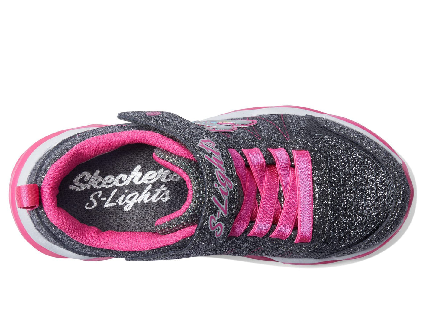 Skechers Girl's Sport Lighted - Hyper Surge 302330L (Little Kid/Big Kid) Charcoal/Hot Pink 3 Little Kid M