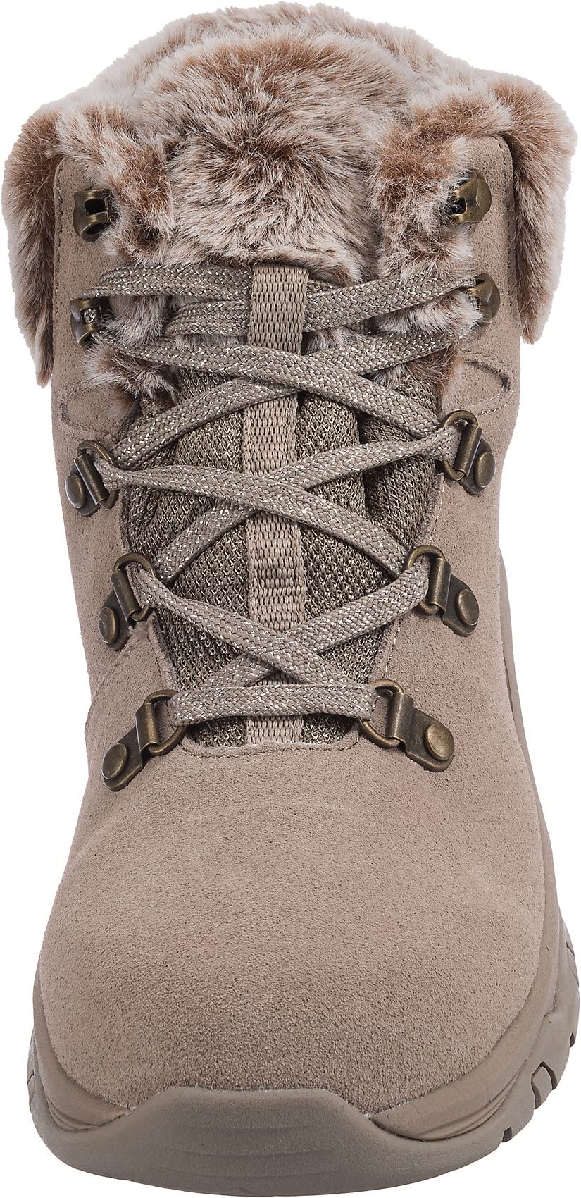 Skechers Women's Bootie Ankle Boot 9 Taupe Suede Nylon