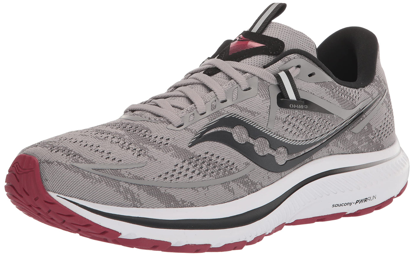 Saucony Omni 21 Men's Running Shoe, Alloy/Garnet, 7.5