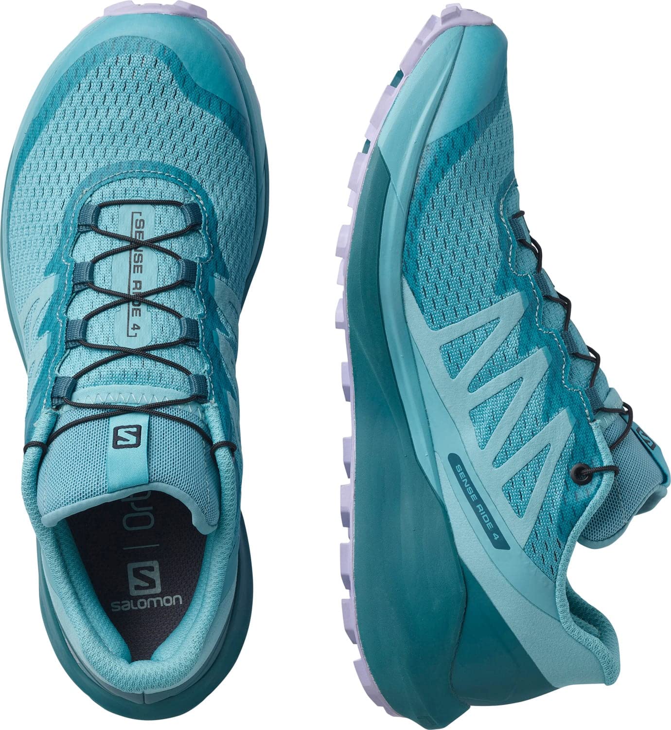 Salomon Women's Sense Ride 4 Running Shoe 9 Delphinium Blue/Mallard Blue/Lavender