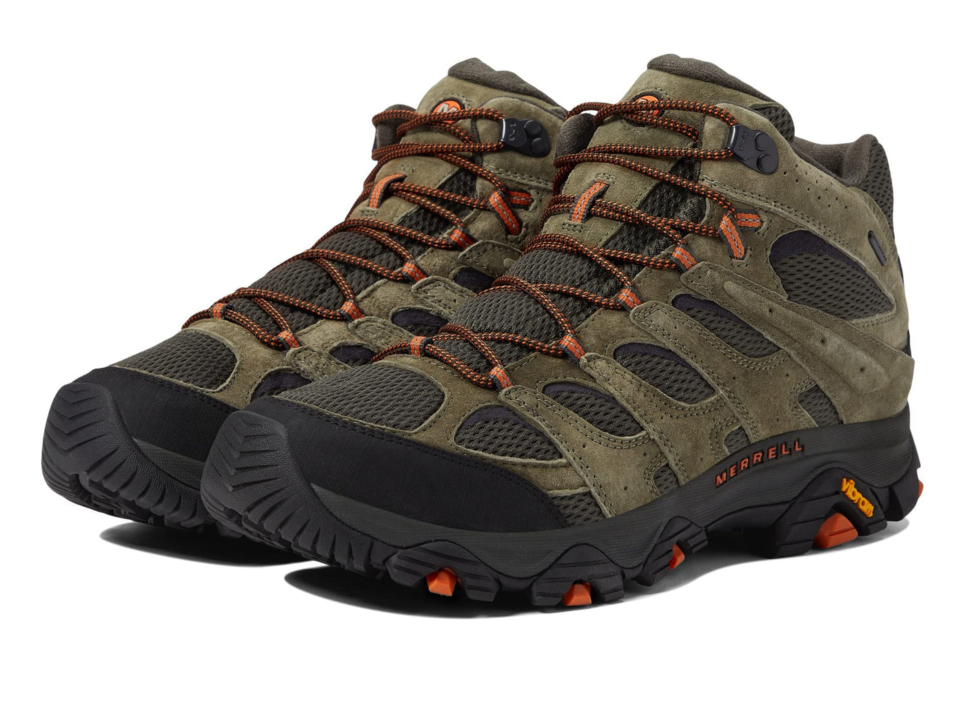 Merrell® Moab 3 Mid Waterproof Shoes for Men – Mesh Structure – Cushioned Footbed – Flexible Footbed Olive 7 M