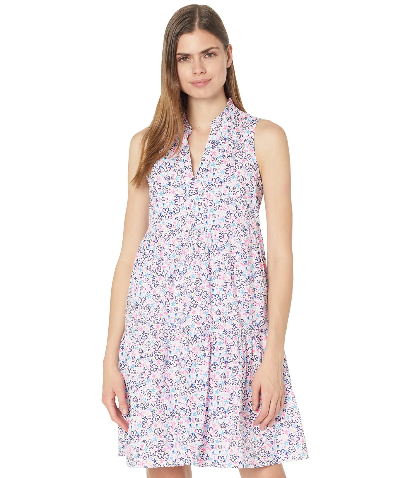 Lilly Pulitzer Novella Dress Multi Fun Sun Repeat Ditsy XS