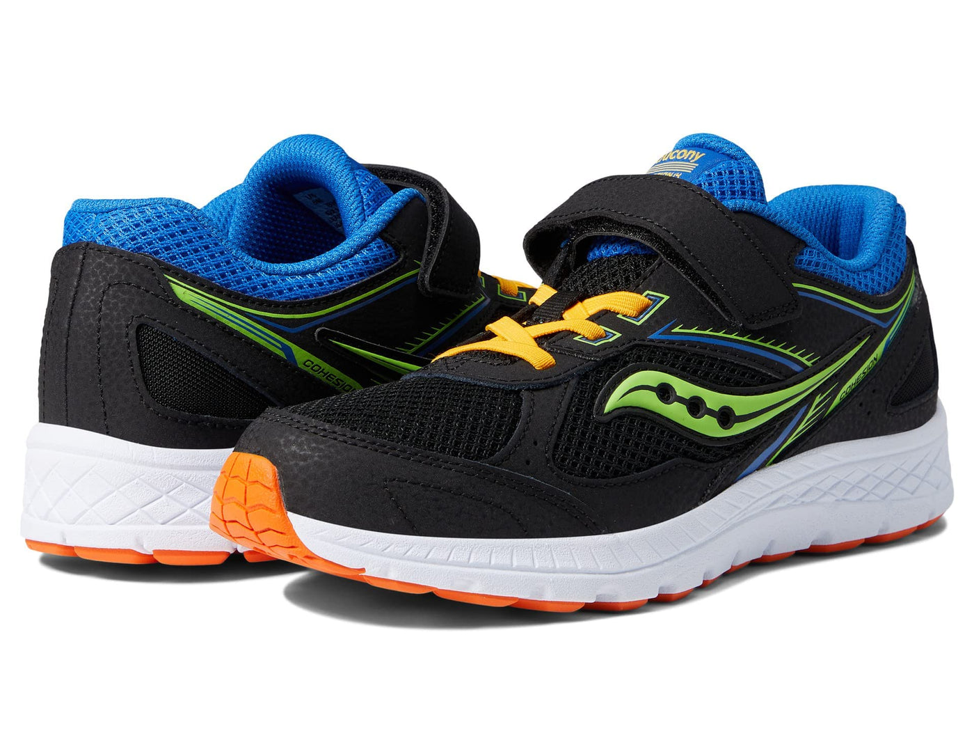 Saucony Boy's Cohesion 14 A/C (Little Kid/Big Kid) Black/Multi 7 Big Kid W