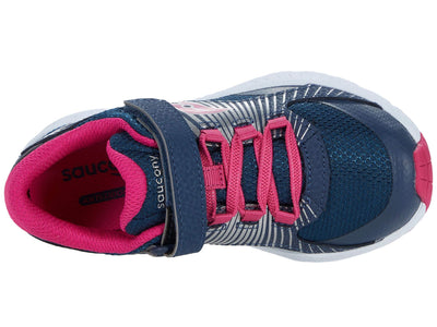 Saucony Kids Velocer Unisex Alternative Closure Running ShoesNavy/Pink 13.5 Little Kid W