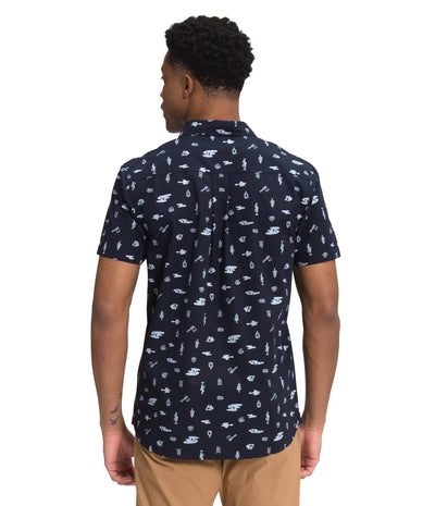 The North Face Short Sleeve Baytrail Pattern Shirt - Men's Aviator Navy Camp Tools Print, XXL