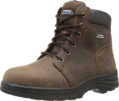 Skechers Women's Workshire Peril Boot Industrial, Dark Brown, 11 M US