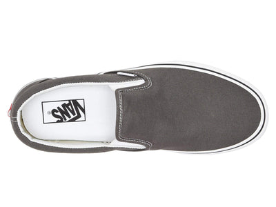 Vans Men's Classic Slip-On Core, Charcoal/White, Size 4.5