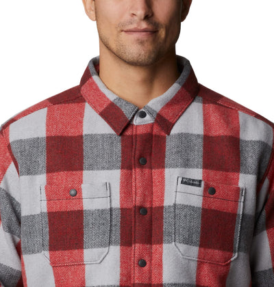 Columbia Men's Windward II Shirt Jacket, Mountain Red Dimensional Buffalo, Large