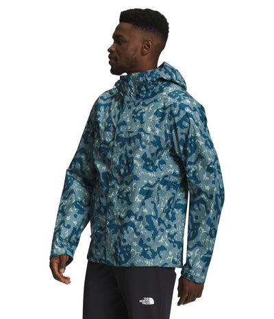 THE NORTH FACE Men’s Venture 2 Waterproof Hooded Rain Jacket (Standard and Big & Tall Size), Goblin Blue Frog Texture Print, X-Large