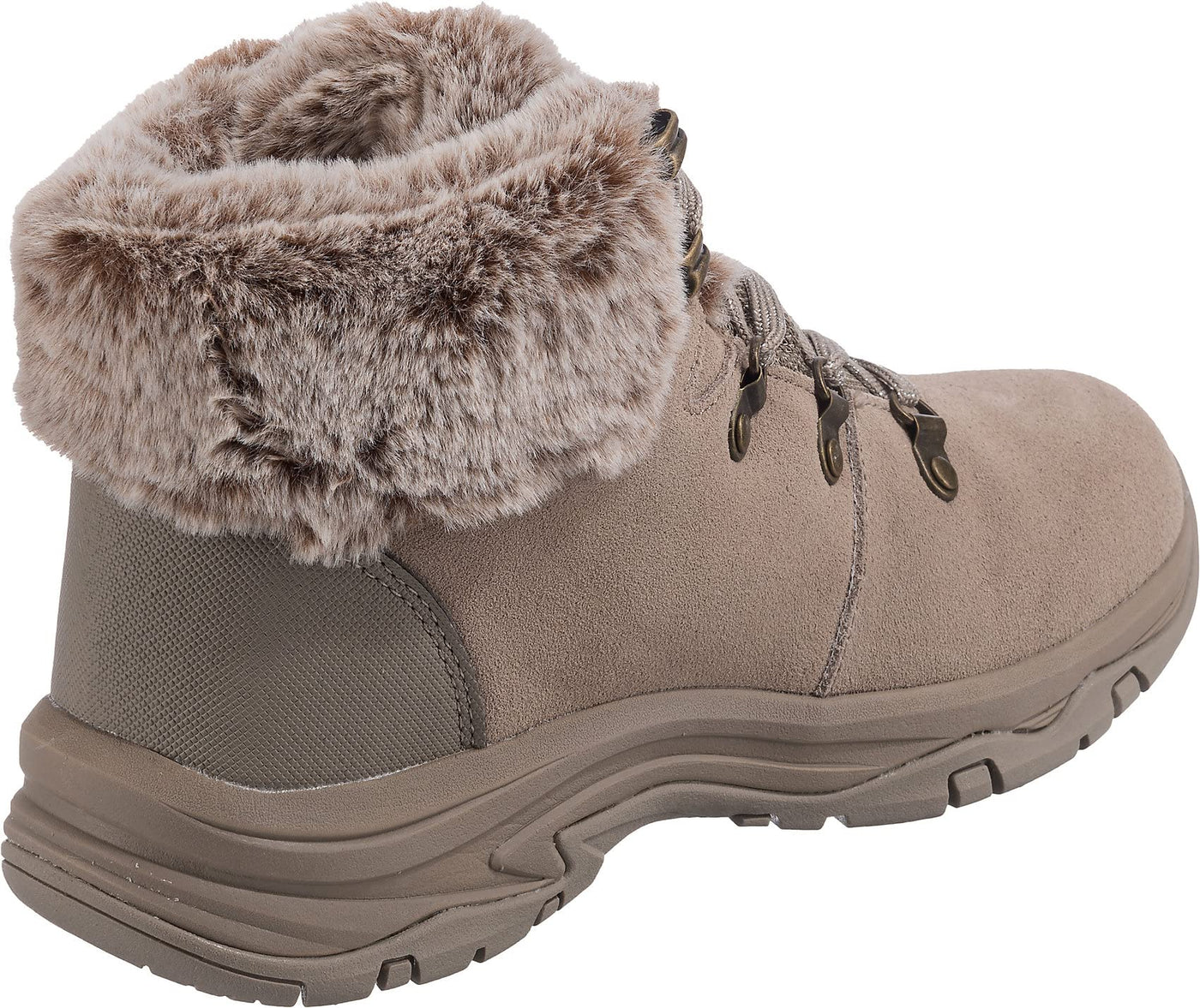 Skechers Women's Bootie Ankle Boot 9 Taupe Suede Nylon