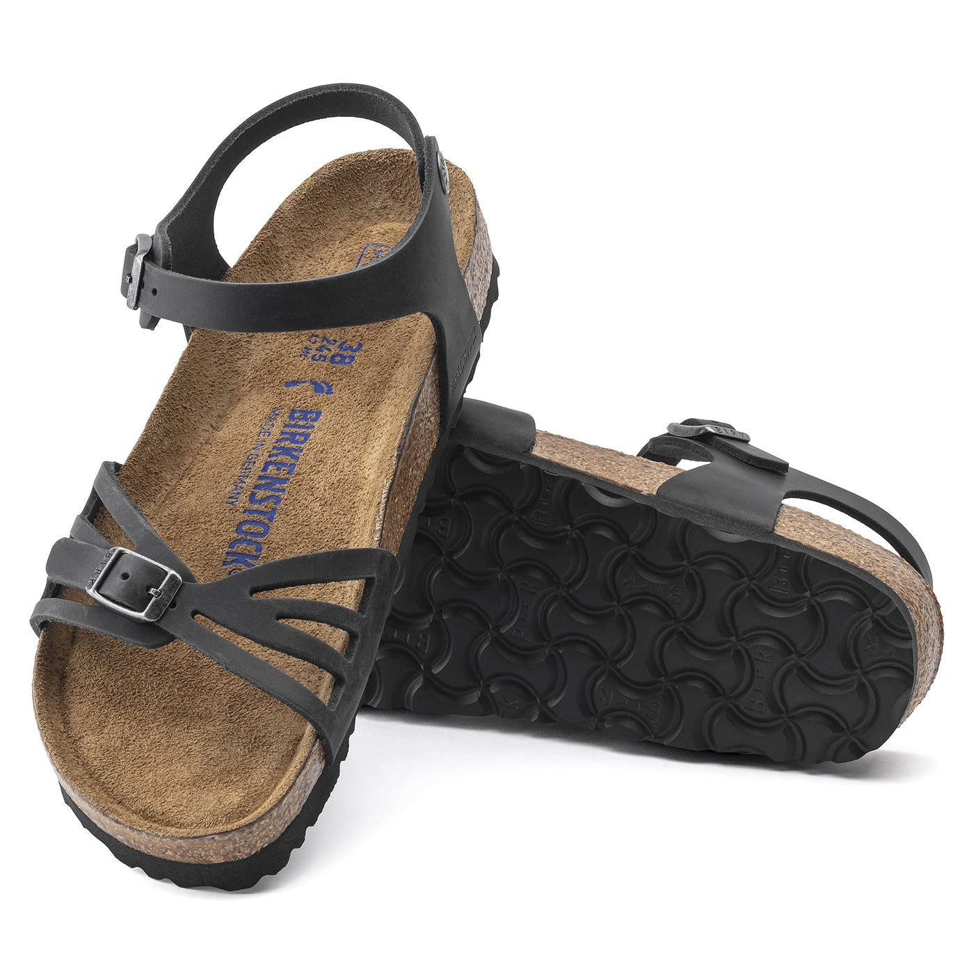 Birkenstock Bali Soft Footbed Black Oiled Leather R 37 R EU 6-6.5 Women4-4.5 Men