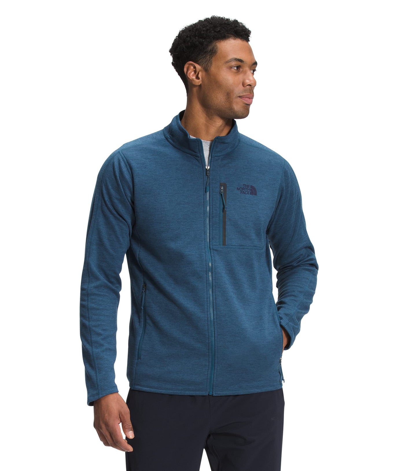 THE NORTH FACE Men's Canyonlands Full Zip, Monterey Blue Heather, Large