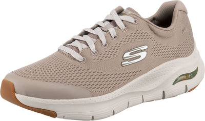 Skechers Men's Low-top Trainers, Beige Taupe Textile Synthetic Trim TPE, 8.5