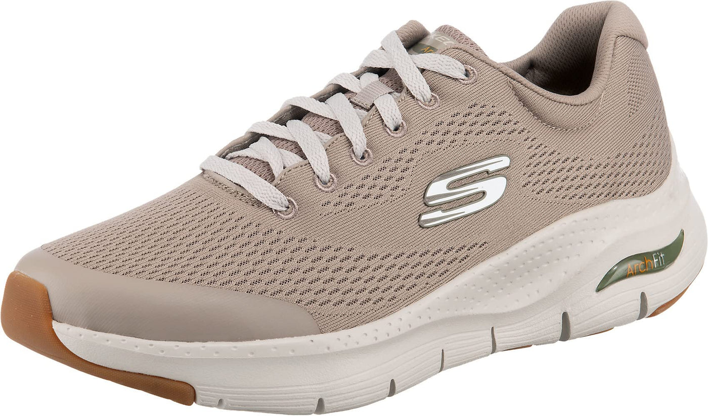 Skechers Men's Arch Fit Trainers, Beige Taupe Textile Synthetic Trim TPE, 6.5