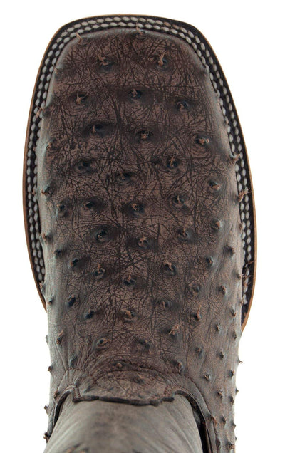 Soto Boots Men's Out of the Wild Ostrich Print Cowboy Boots, Exotic Print Men's Cowboy Boots, Western Boots For Men H50031 8 Brown