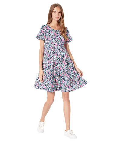 Lilly Pulitzer Jodee Dress Low Tide Navy Garden Variety XS