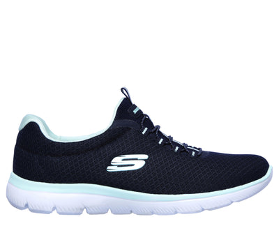 Skechers womens Summits Sneaker, Navy Aqua, 9.5 US