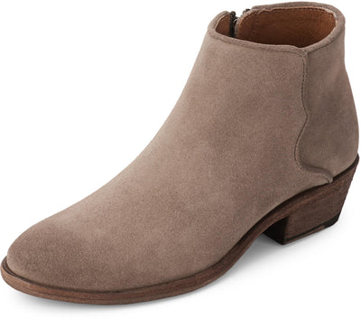 Frye Carson Piping Booties for Women Made from Soft Full-Grain Leather with Signature Western-Inspired Piping Detail and Supple Leather Lining – 4” Shaft Height, Medium Grey - Suede - 8M