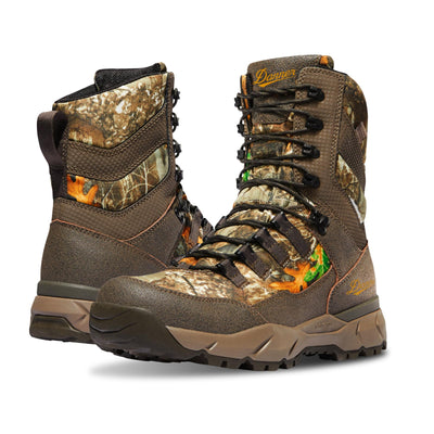 Danner Vital 8” Waterproof Hunting Boots for Men - Abrasion-Resistant Leather & Textile Upper, Shock-Absorbing Footbed & Non Slip Traction Outsole, Realtree Edge - 11.5 EE