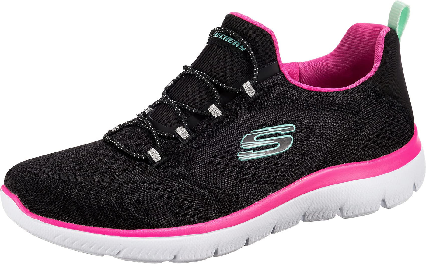 Skechers Women's Perfect Views 9 Bkhp=black/Hot Pink