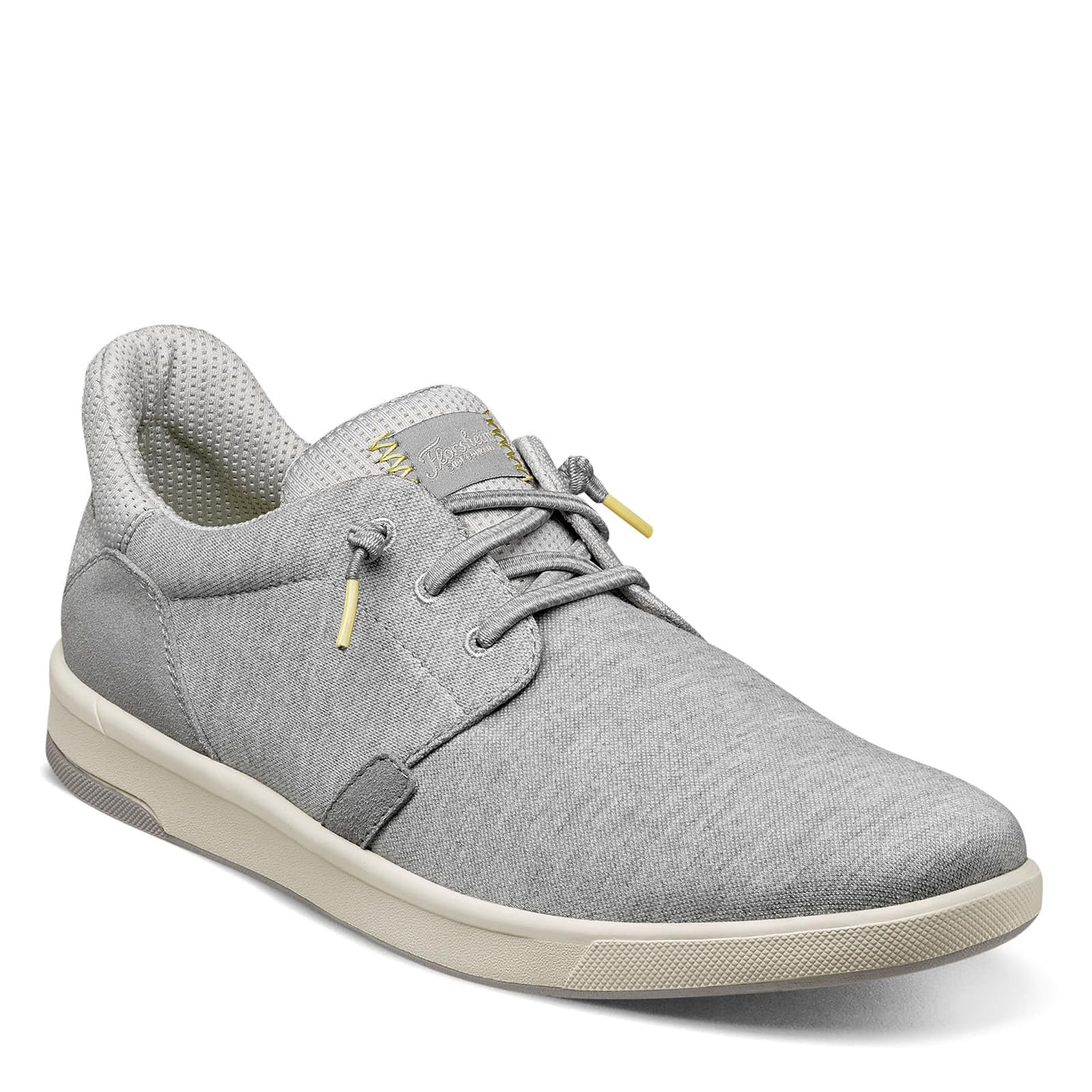 Florsheim Men's, Crossover Lace Slip-On Sneaker 11.5 Light Gray Canvas