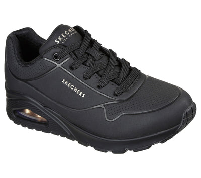 Skechers Women's Uno- Stand On Air Sneaker 6.5 Black/Black