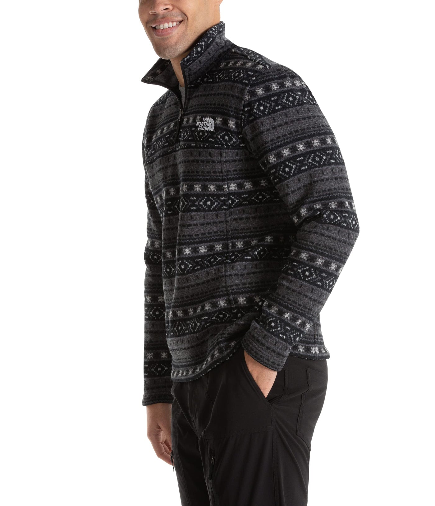 THE NORTH FACE Men's Tsillan ¼ Zip Sweatshirt 3X-Large Tnf Black Fair Isle Print