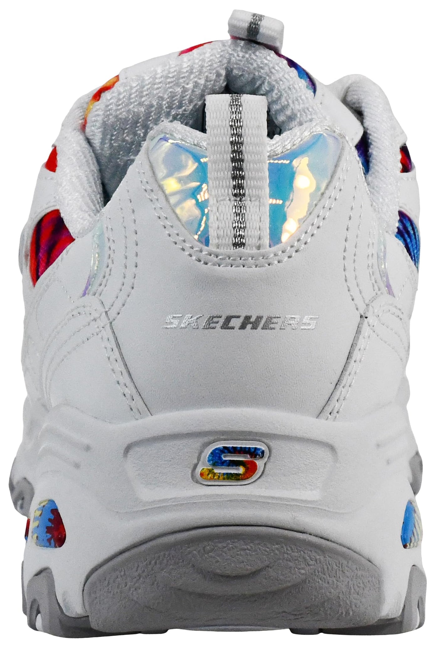 Skechers Women's D'Lites Summer Fiesta Shoes, White/Multi, 9.5 W