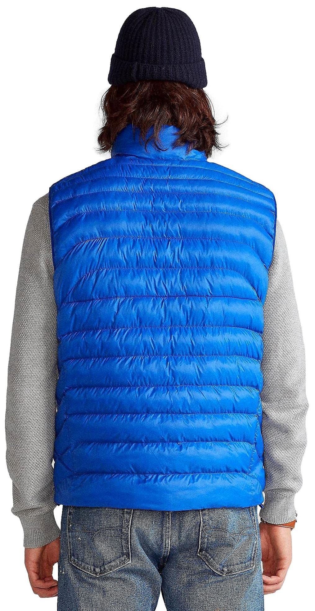 POLO RALPH LAUREN Mens Full Zip Puffer Vest (Large, Sapphire Blue.)