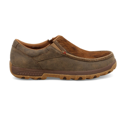 Twisted X Men's Lace-Up Chukka Driving Moc with CellStretch 10.5 Bomber & Brindle